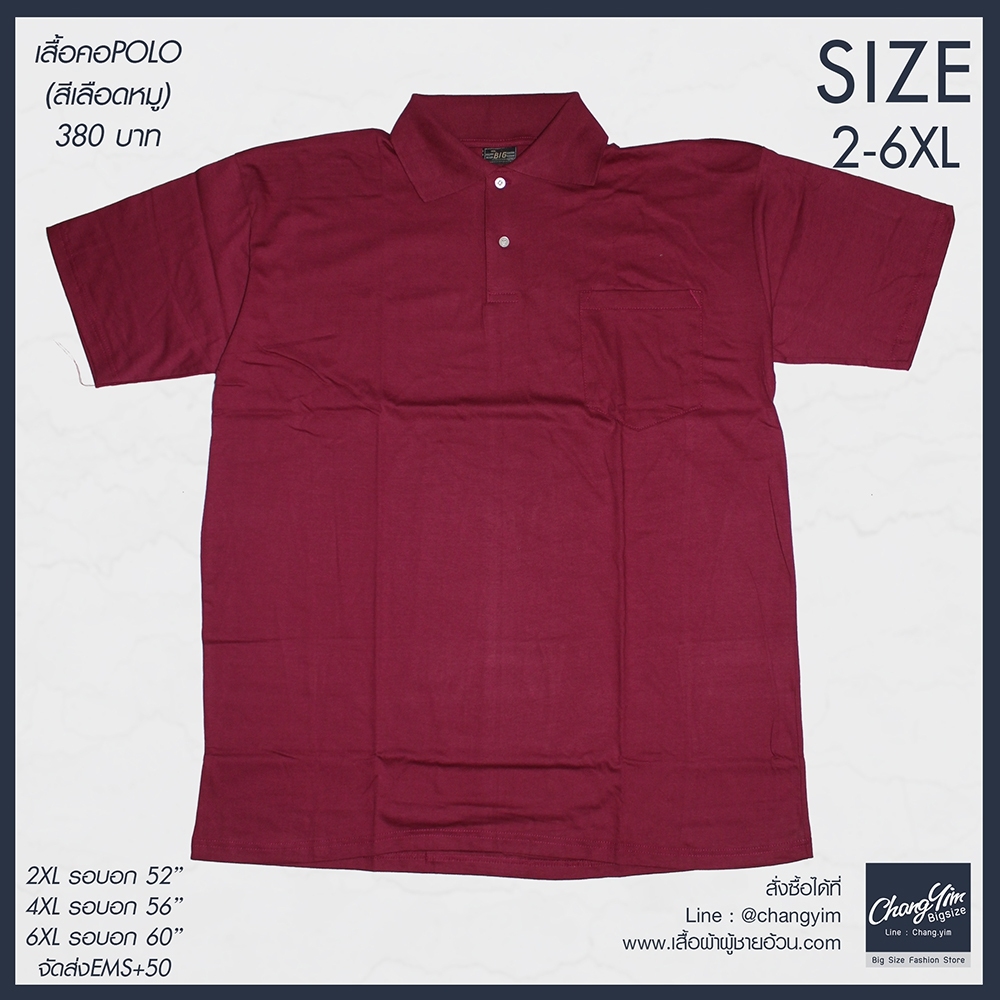 Polo 12สี สำหรับผู้ชาย ไซต์ใหญ่ Size 2XL 4XL 6XL (Mr.big)