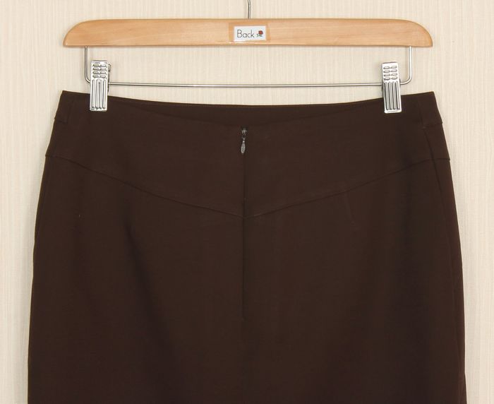 SK-239 กระโปรงแฟชั่น&ทำงาน ทรงสอบตัดต่อ ผ้าคอตต้อนญี่ปุ่นผสมสเป็นเดกสีน้ำตาลเข้ม
