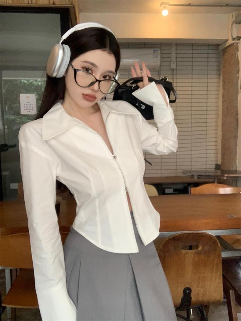 YY Zipper shirt เสื้อเชิ้ตแต่งซิป