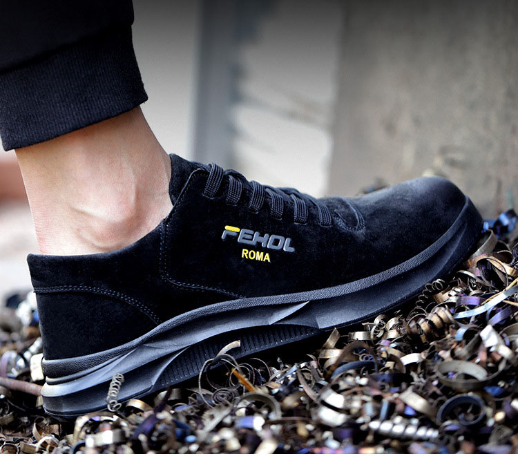 HOT STAR NO.8 รองเท้าเซฟตี้หนังแท้ หัวเหล็ก พื้นเสริมแผ่นเหล็ก พื้นยางกันลื่น