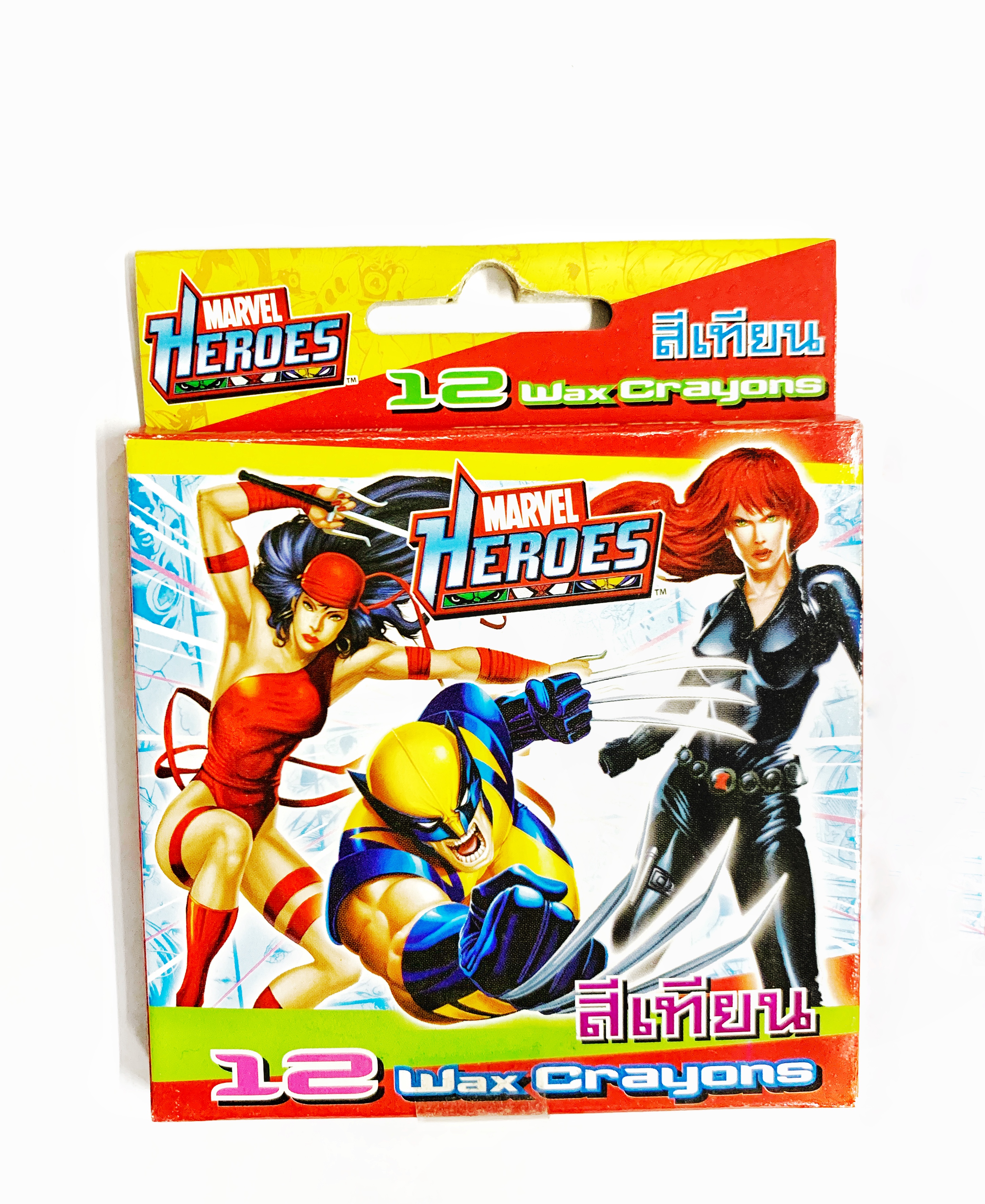 สีเทียน Marvel Heroes MV-50 สีเทียนขนาดกลาง มี 12 สี กล่องคละลาย
