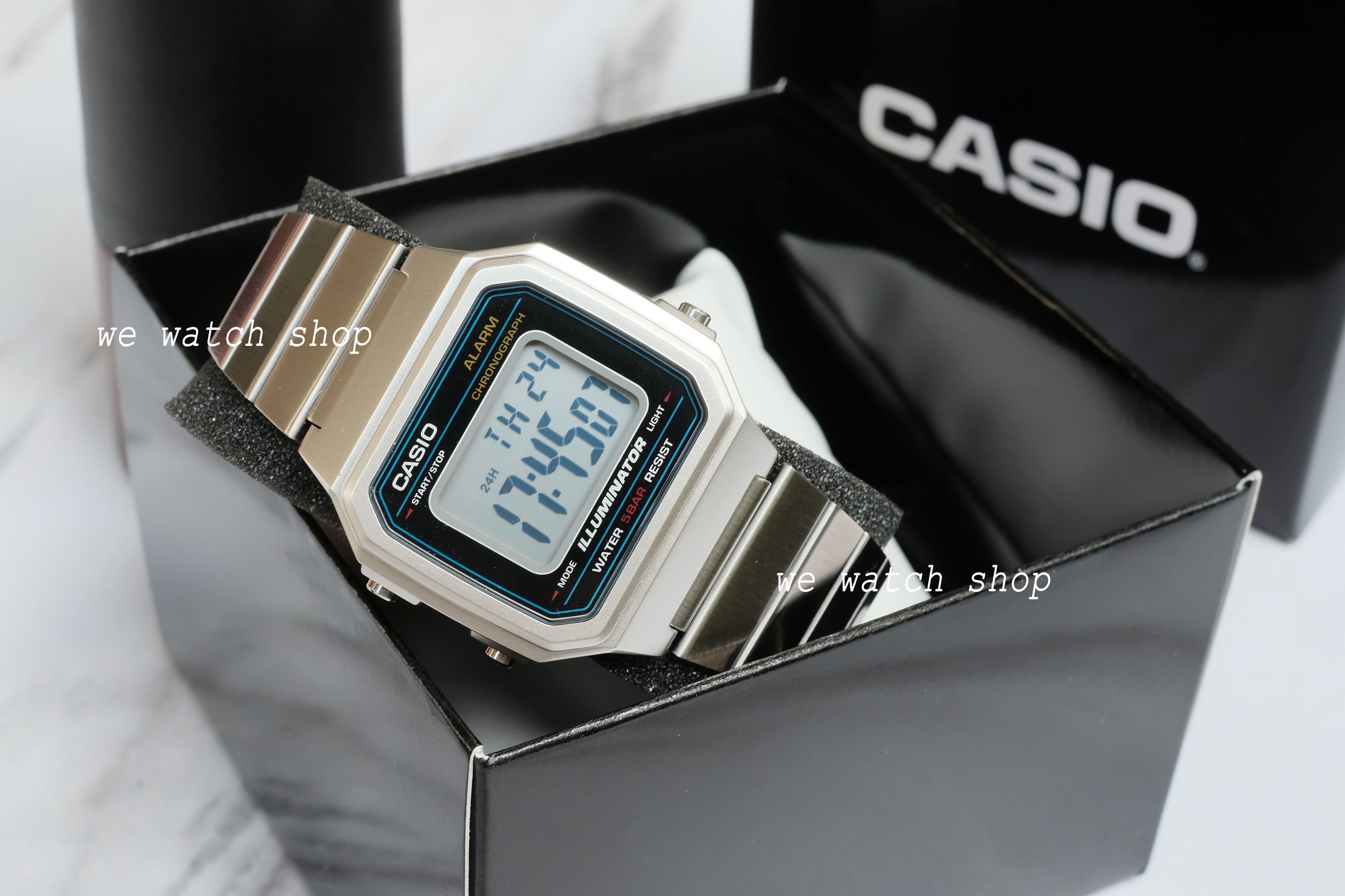 CASIO Standard รุ่น B650WD-1ADF สีเงิน สายเหล็ก สินค้าของเเท้ รับประกันศูนย์ CMG