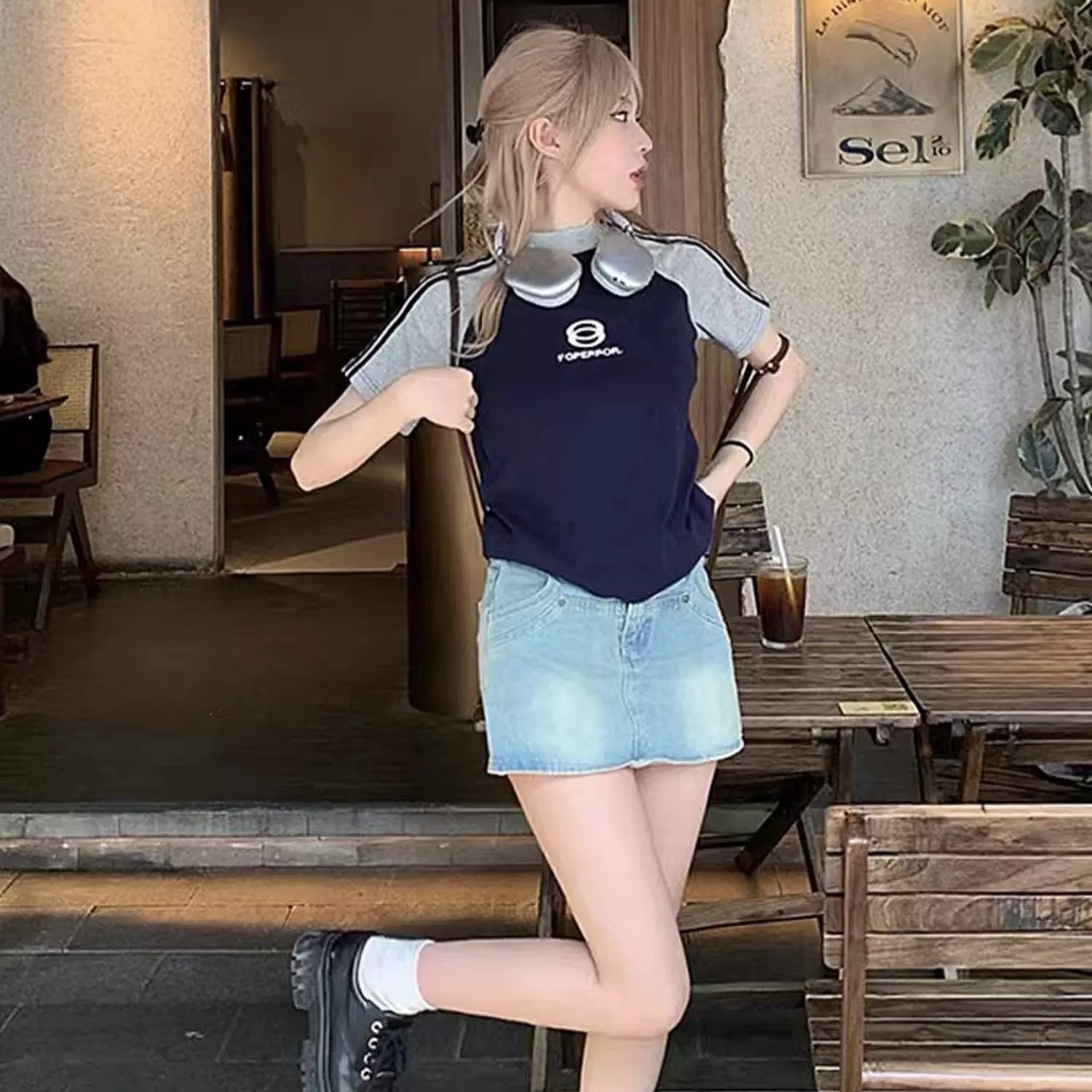 Pink summer tee เสื้อยืดแขนทูโทน