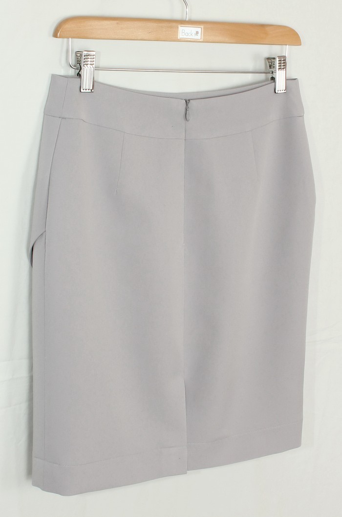 SK-205 กระโปรงแฟชั่น&ทำงาน ทรงสอบ ผ้าไหมอิตาลี สีเทา