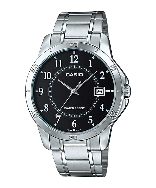 CASIO NORMAL รุ่น MTP-V004D-1B สายสแตนเลส สีเงิน สินค้าของเเท้