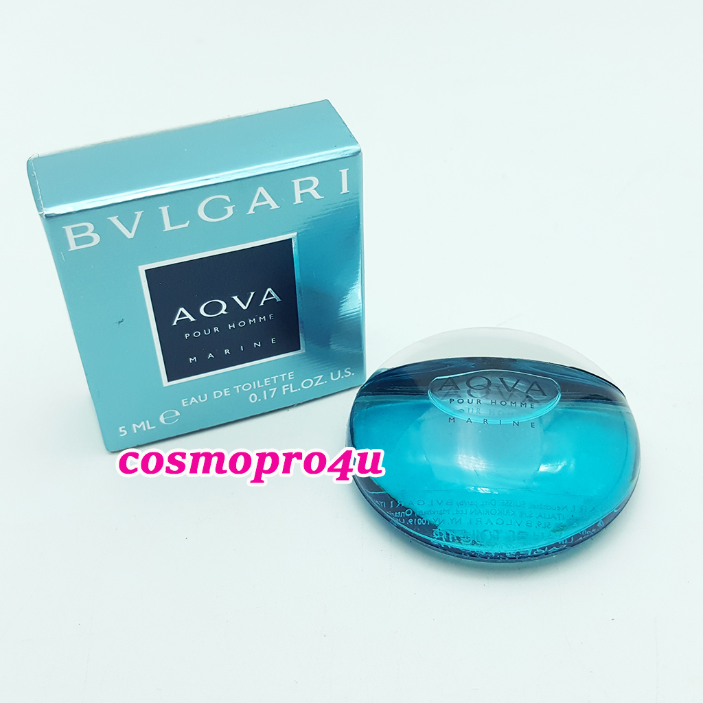 น้ำหอม BVLGARI AQVA Marine Pour Homme EDT 5 ml กล่องสีน้ำทะเล บูการี่ อควา มารีน ปูร์ ออมม์ กลิ่นหอมแนว aquatic-citrus สดชื่นดั่งท้องทะเล