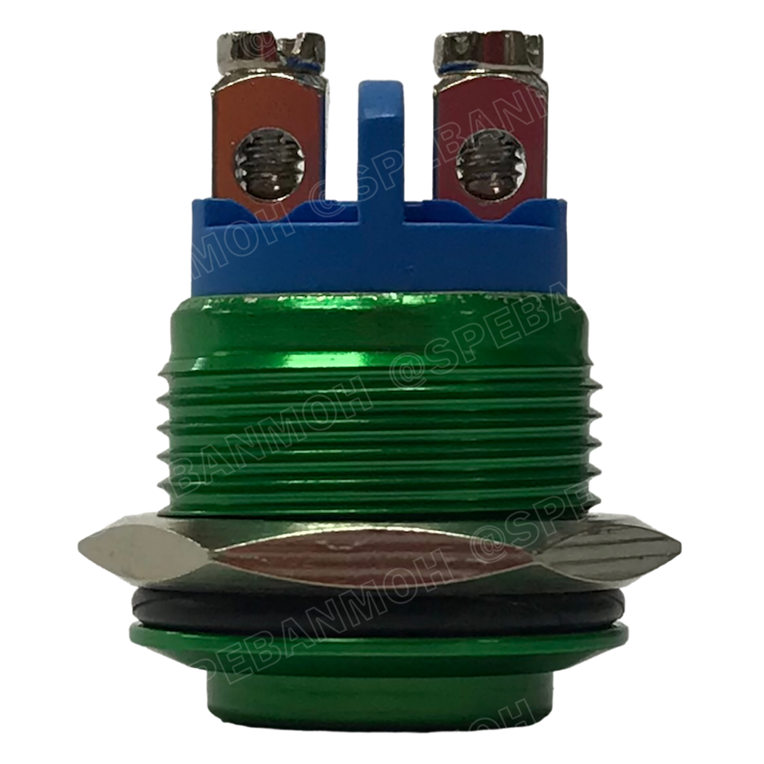 [ 1ชิ้น ] GQ16-H10-NK-G สวิทช์เหล็ก 16mm กดติดปล่อยดับ สีเขียว Green หัวนูน กดเด้ง Momentary Metal Switch สวิทช์เหล็ก16มิล ไม่มีไฟ 12V 24V 220V กดติด-ปล่อยดับ Metal Button Switch สวิทช์กด Push Button Switch กดติดปล่อยดับ No Lamp