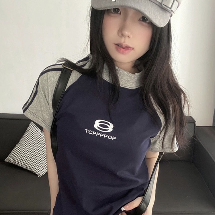 Pink summer tee เสื้อยืดแขนทูโทน