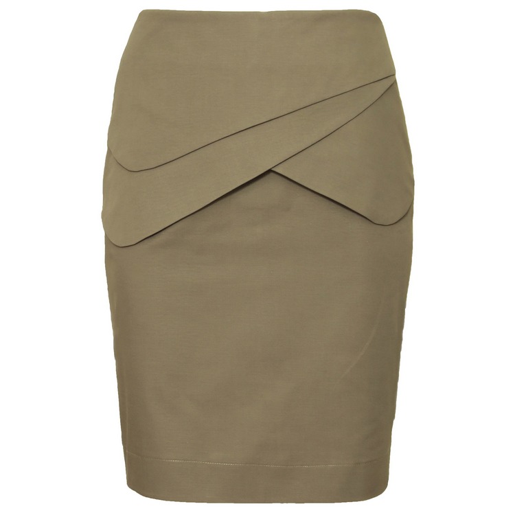 SK-088 กระโปรงแฟชั่น&ทำงาน ทรงสอบ ผ้าคอตต้อนญี่ปุ่นผสมสเปนเดกสีเทา