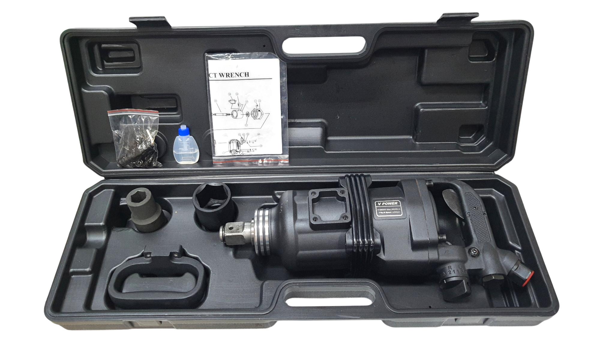 VPOWER V-2800S K, V-2800L K บล็อกลมกระแทก 1นิ้วแกนยาว แรงบิดสูง 2800 นิวตันเมตร (สินค้ามีตัวเลือก)