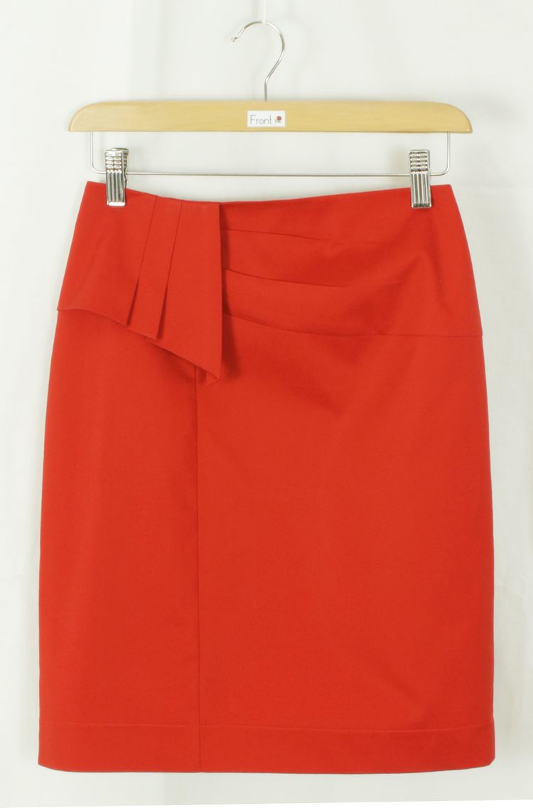 กระโปรงแฟชั่น&ทำงาน กระโปรงทรงสอบ ผ้าคอตต้อนญี่ปุ่นสีส้ม-อมแดง / SK-105