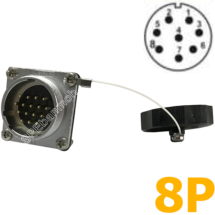 WS28-ZZM-8 ปลั๊กเหล็ก Metal Connector Aviation Plug Weipu Connector WS28 ปลั๊กเหล็ก 28มิล 28mm Metal Connector ปลั๊กเหล็ก Male Female Connectors Socket Aviation Plug คอนเนคเตอร์เหล็ก คอนเนคเตอร์ตัวผู้ตัวเมีย ขั้วไฟฟ้าเเบบเหล็ก