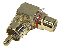 [ 2ชิ้น ] ADT-002WM-RED ปลั๊กแปลง RCA งอ (RCA Right Angle Connector)
