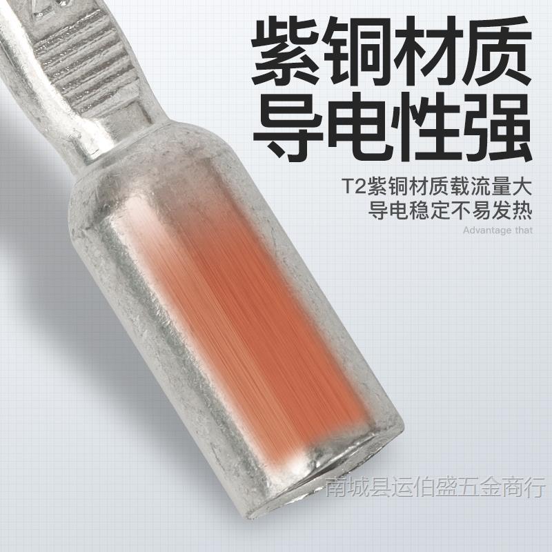 [ 1 ชิ้น ] DTD หางปลาแบน เข้าเบรกเกอร์ หางปลาทองแดงเคลืบดีบุก หางปลาทองแดง เคลือบดีบุก Tine Copper Terminal Lug Terminal Series หางปลาทองแดงหนา หางปลาแบตเตอรี่ สำหรับสายแบตเตอรี่ Un Insulated Crimping Terminal Circuit Breaker Connector Terminal