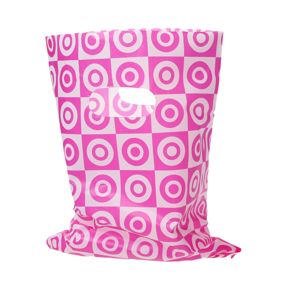 ถุงพลาสติกพิมพ์ลายสีบานเย็น ขนาด 25cm x 18.3cm แพ็ค 100 ใบ