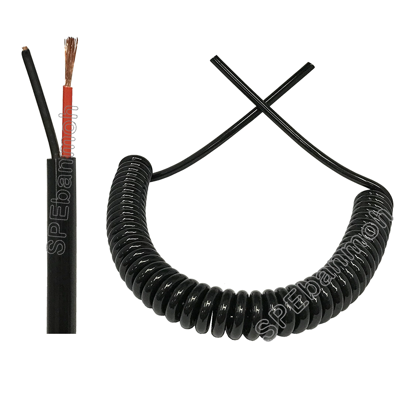 CBS-2C05-L250 สายไฟสปริง 2Cx0.5 Sq.mm. (Spiral Cable)