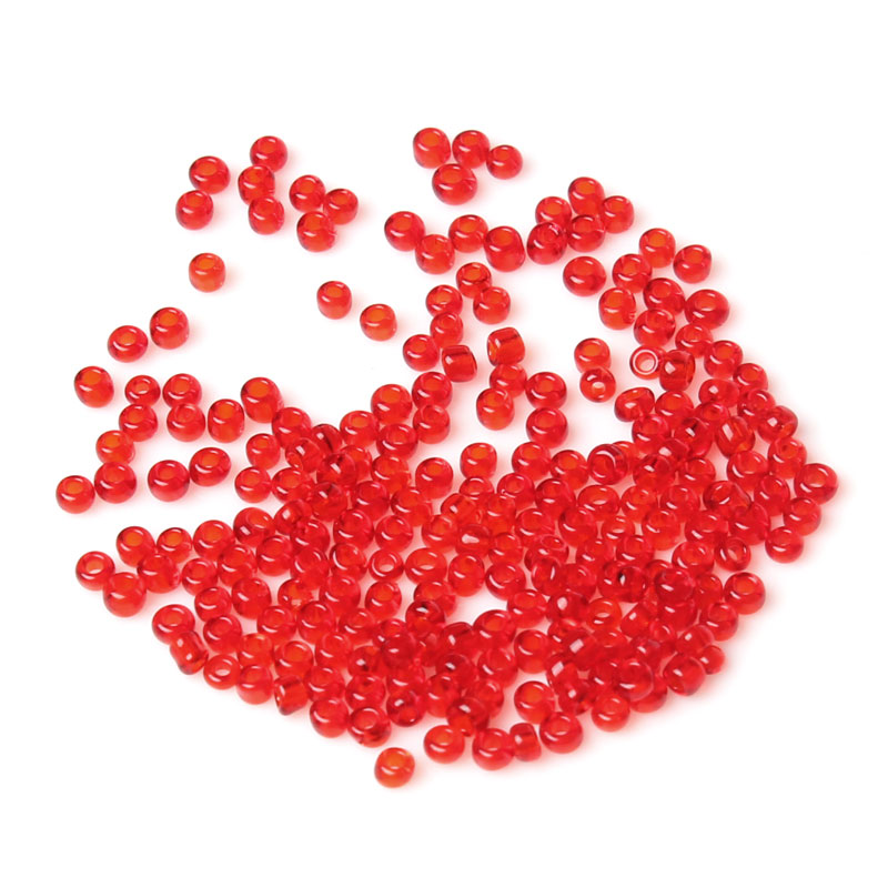 Seed beads ลูกปัดแก้วเม็ดเล็ก 10/0 ขนาด 2x2mm สีแดงหนัก 450 กรัม (ประมาณ 30000 เม็ด)