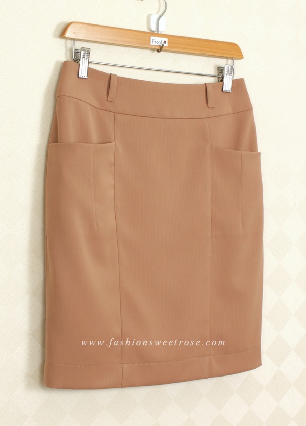 SK-397 กระโปรงแฟชั่น&ทำงาน ทรงสอบ ผ้าโพลีเอสเตอร์ สี Portrait Tone (Earth Tones)