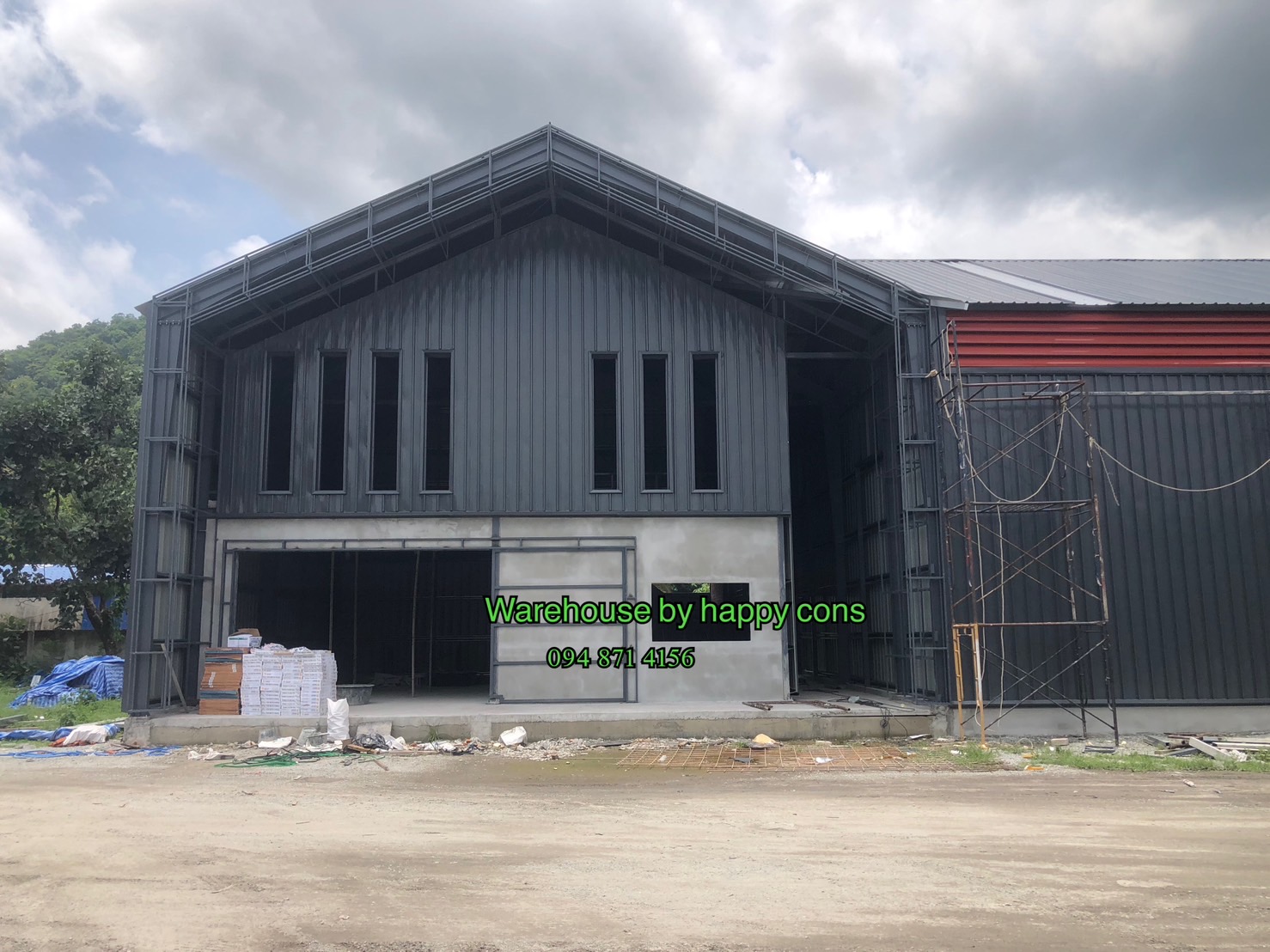 ผลงานโกดังสำเร็จรูป HW-H 12x40x6.65m. ชลบุรี สไตล์นอร์ดิก