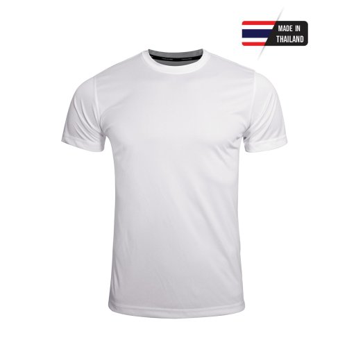 เสื้อคอกลม คอกลมแขนสั้นลาโรย ไมโคร 100% สีขาว ใส่สบาย ระบายเหงื่อได้ดี