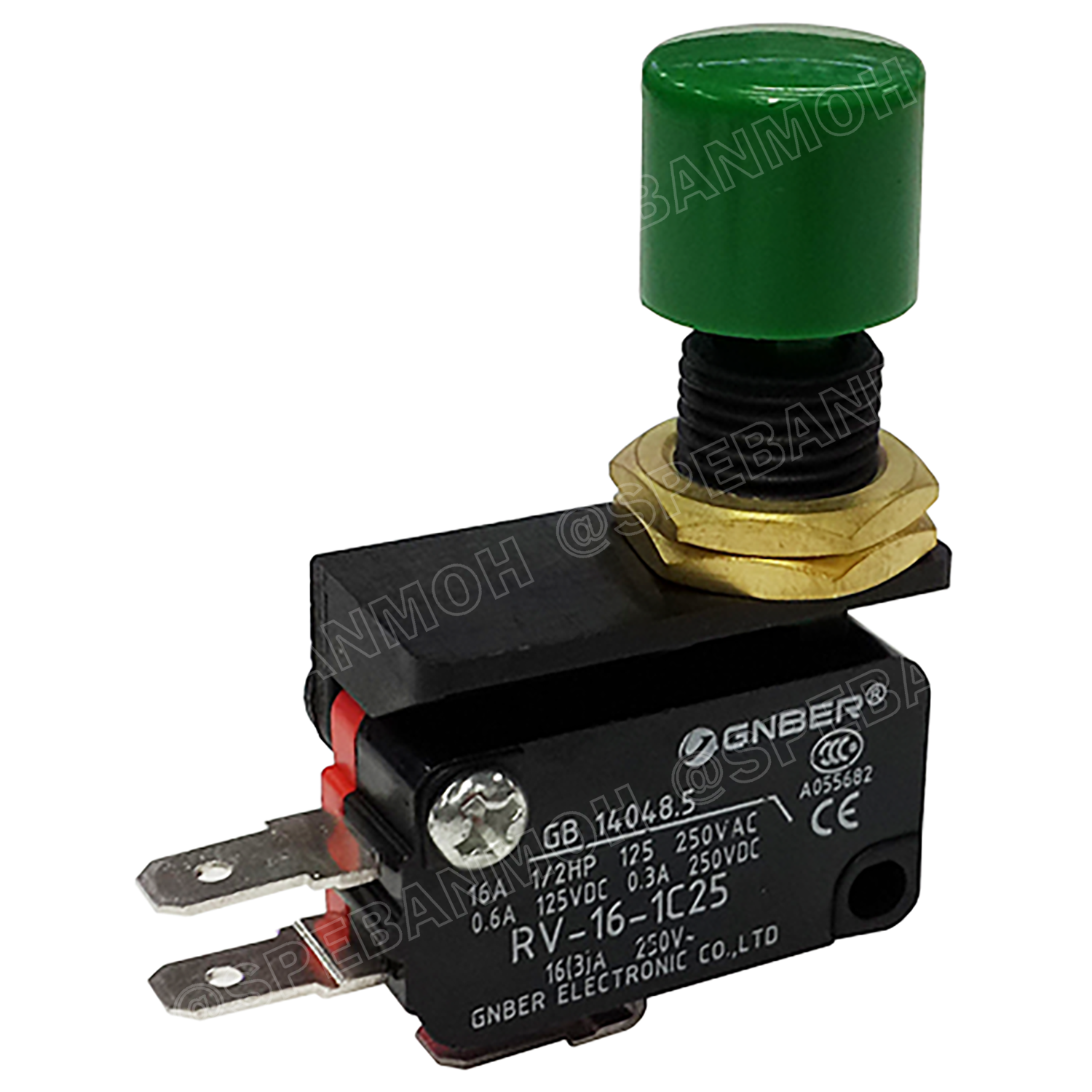 [ 1 ชิ้น ] RVAQ เขียว Green ไมโครสวิทช์ กดติดปล่อยดับ กดดับปล่อยติด Momentary On Momentary Off 1ON 1NC 16A 250VAC ไมโครสวิทช์ RV-16-1C25 GNBER Micro switch ไมโคร สวิช์ Micro Switch GNBER RV16-1C25 16A 250VAC สวิทช์ไมโคร สวิทไมโคร ไมโครสวิท ไมโครสวิต Switc