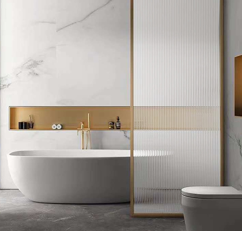 PVC สุญญากาศติดกระจก "ลายกระจกลอนแก้ว Frost Reeded Glass Fim" ขนาดหน้ากว้าง 90cm (สั่งมากกว่า 1m ตัดยาวต่อเนื่อง)