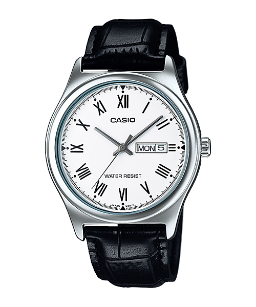 CASIO Standard รุ่น MTP-V006L-7BUDF สีดำ เลขโรมัน มีวันที่ สินค้าของเเท้