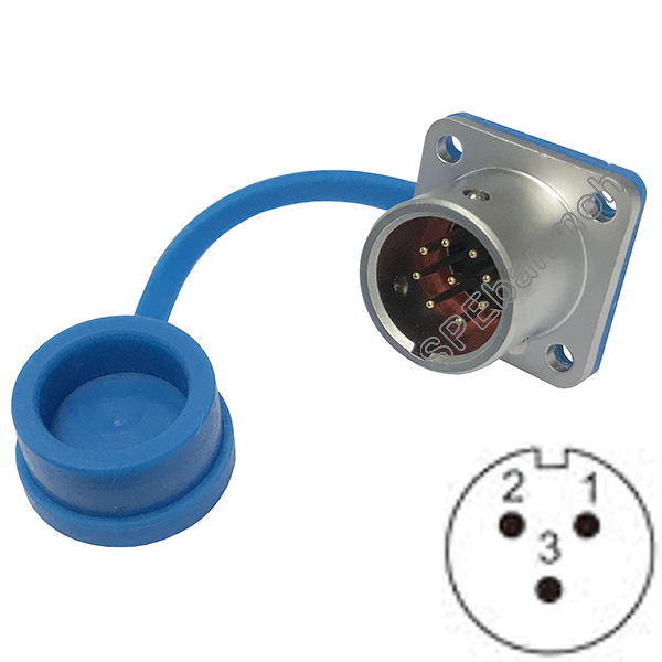 HF12-MM-03 ปลั๊กเหล็ก 12มิล 3พิน ปลั๊กเหล็ก 12มิล ผู้แท่น คอนเน็กเตอร์ ปลั๊กกันน้ำ