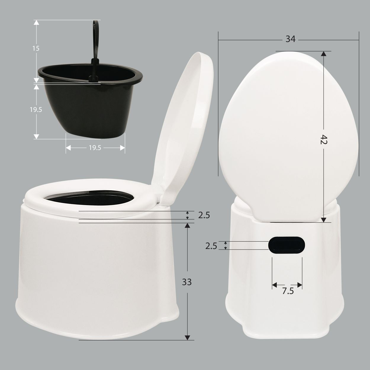 QLine สุขภัณฑ์เคลื่อนที่ PL-901
