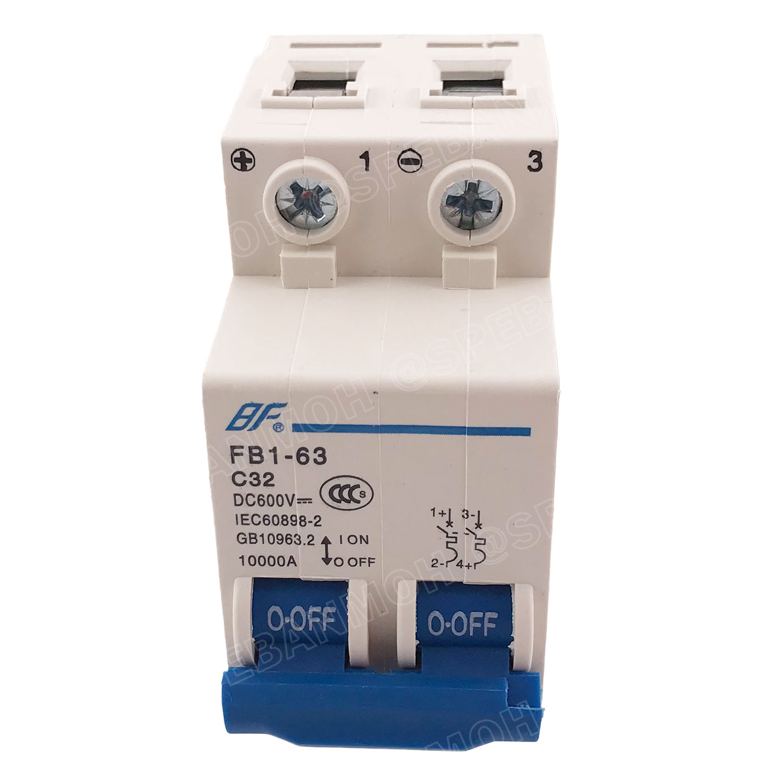 [ 1ชิ้น ] FB1-63-2P 32A BF เบรกเกอร์ ดีซี 2P 32แอมป์ 2Pole DC Breaker 600 VDC DC Circuit Breaker 2P สำหรับงาน solar cell เบรกเกอร์ไฟฟ้าโซลาร์เซลล์ DC ป้องกันกระแสเกิน ใช้ได้กับไฟฟ้ากระแสตรง DC เบรกเกอร์ 2โพล Solar Breaker เซอร์กิตเบรกเกอร์ MCB Breaker