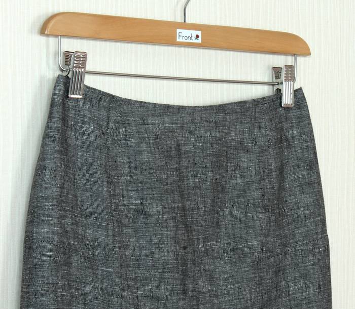 SK-247 กระโปรงแฟชั่น&ทำงาน ทรงย้วย ผ้าลินินญี่ปุ่นเชมเบ้โทนดำ มีลายในตัว