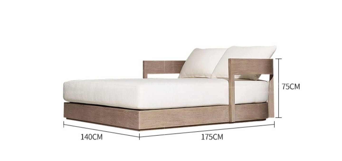 เตียงอาบแดดไม้สัก รุ่น SUNBED DAYBED WHITE GRAY04
