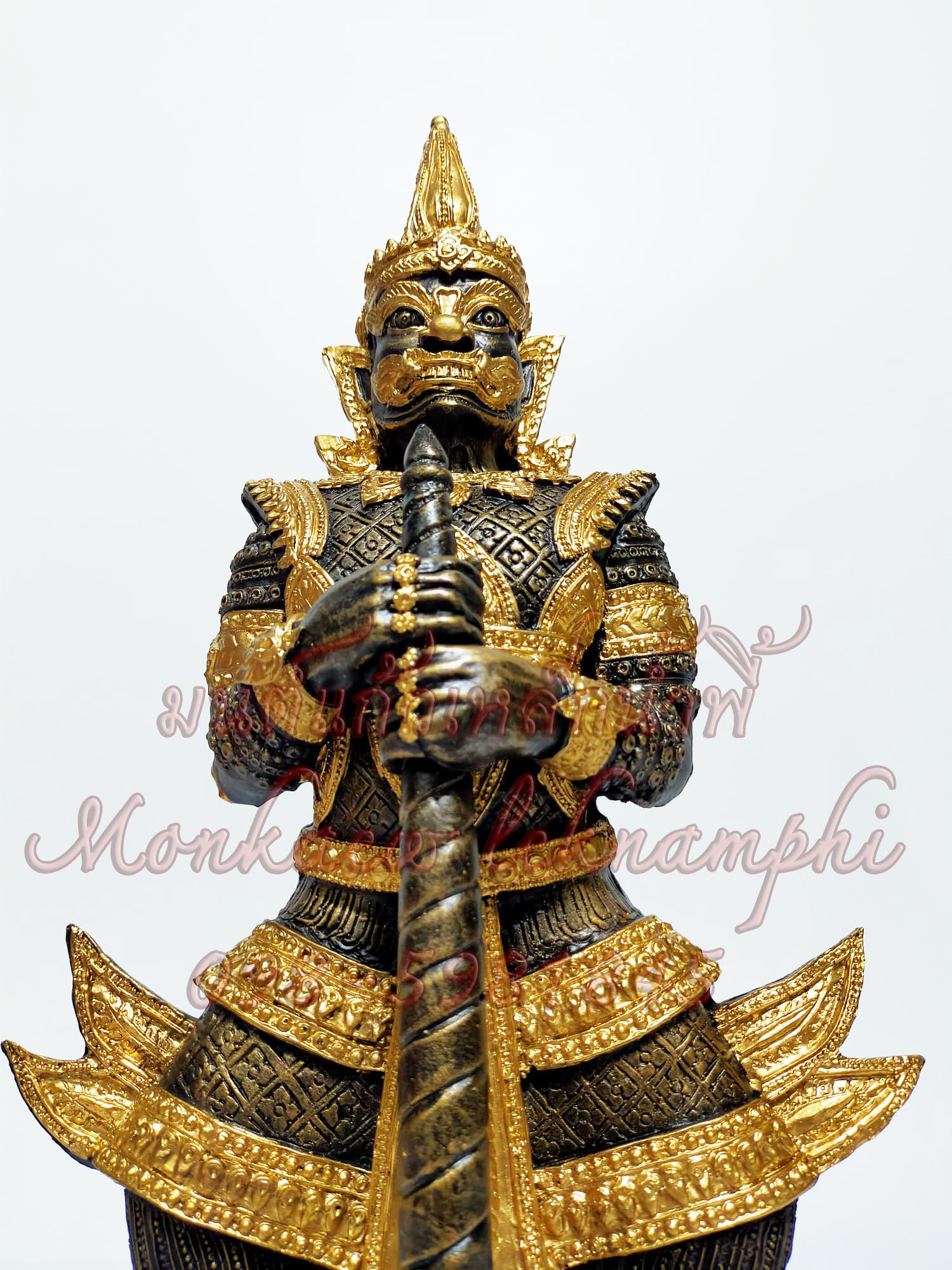 ท้าวเวสสุวรรณแร่เหล็กน้ำพี้ ขนาดสูง 16.5 นิ้ว ฐาน 6x3.5 นิ้ว