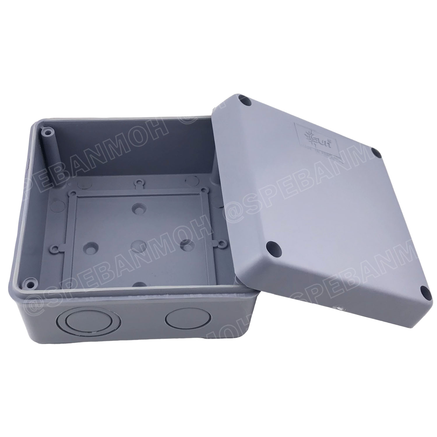 [ 1ชิ้น ] BOX-4X4 SUN กล่องพักสายไฟ กันน้ำ สีเทา Grey Junction Box WaterProof 4นิ้ว 4x4inch กล่องกันน้ำ บล็อคพักสายไฟ พลาสติก 110x110 mm กล่องพักสายแบบเจาะรู บล็อกกันน้ำ กล่องไฟกันน้ำ Waterproof Box กล่องเก็บสายไฟ เก็บสายไฟ เก็บสาย แบบเหลี่ยม