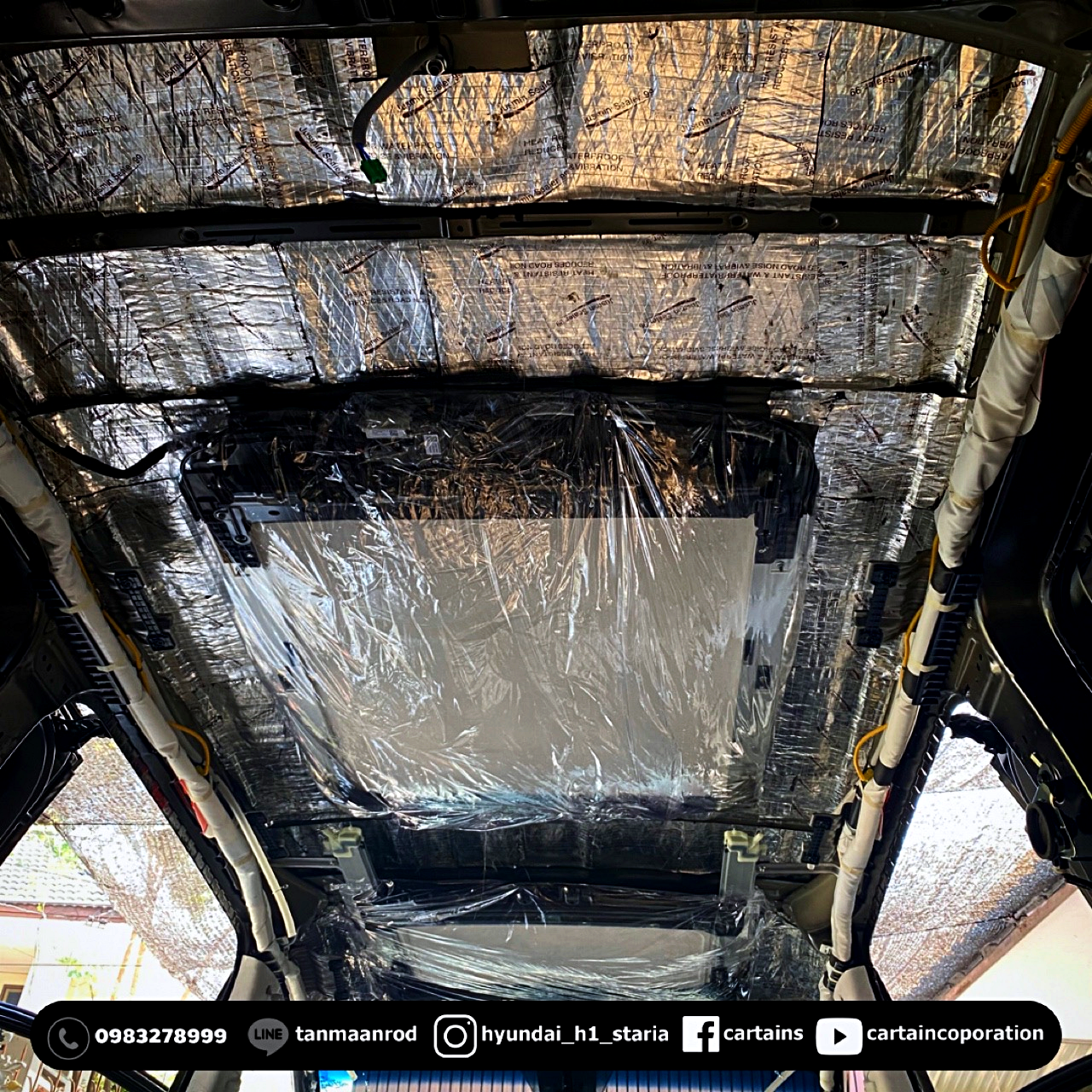 HYUNDAI Staria Premium คุณแบงค์ สุโขทัย [ทั้งคัน เบาะ vip + ปูพื้น + หลังคา + แดมป์ + จอเพดาน + เปลี่ยนสีถายใน] -0004