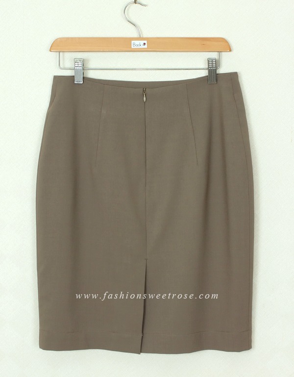 SK-391 กระโปรงแฟชั่น&ทำงาน ทรงดินสอ ผ้า Rose Skinny สีน้ำตาลอ่อน สไตน์เรียบหรู