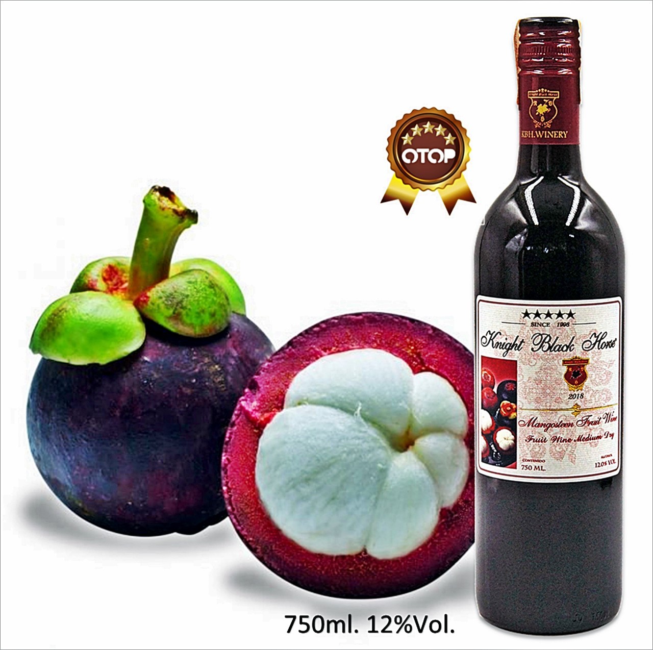 ไวน์แดงมังคุด ไวน์ไทย Sweet Mangosteen Fruit Wine