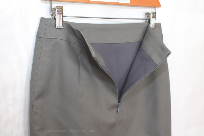 SK-488 กระโปรงทรงสอบ ผ้าคอตต้อนญี่ปุ่นเนื้อสเปนเดกสีเทา
