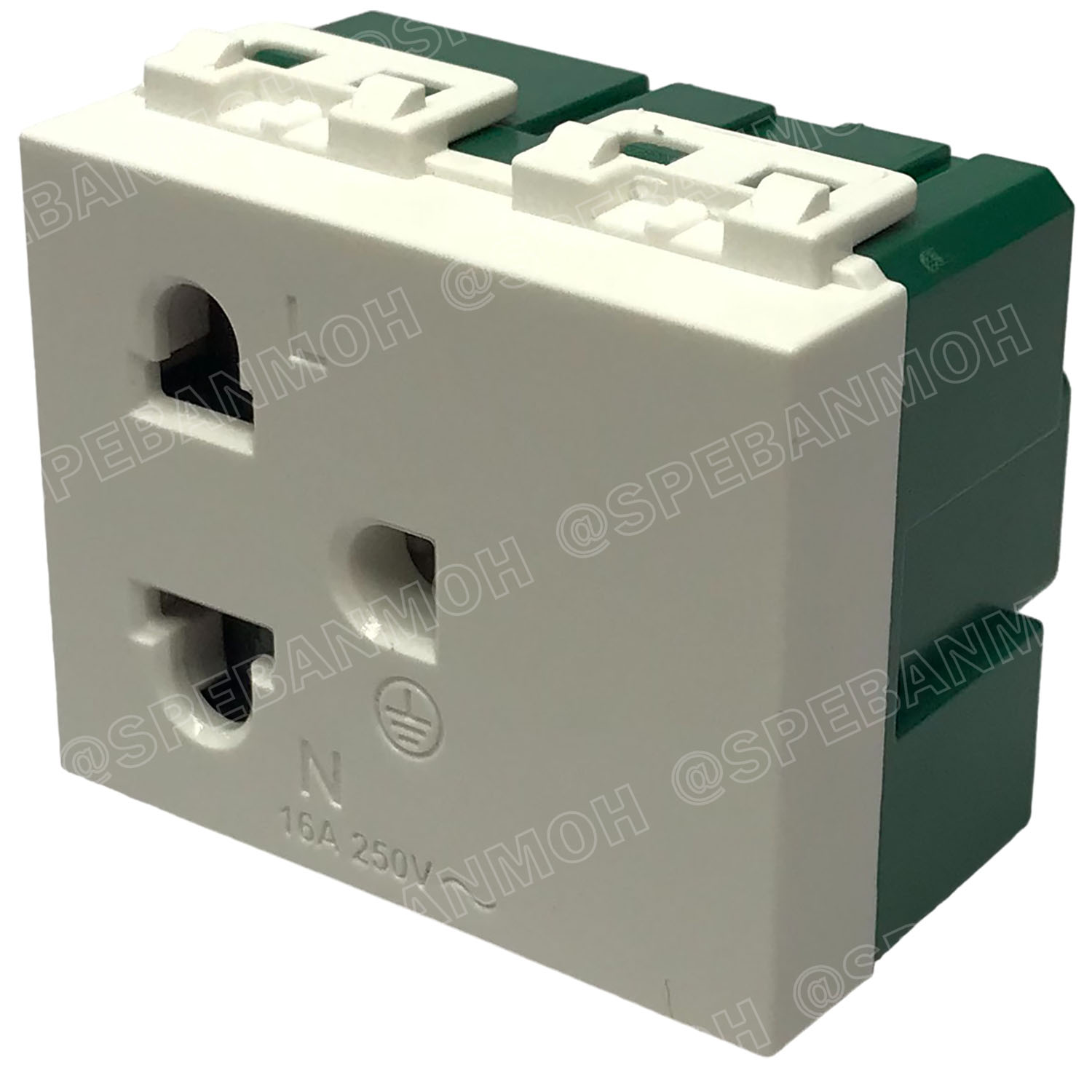 [ 1ชิ้น ] MLS-1612 เต้ารับกราวด์เดี่ยว 16A 220VAC ปลั๊กกราวด์เดี่ยว ไม่มีม่านนิรภัย BF เต้ารับเดี่ยว 3P 2P+G เต้ารับมีกราวด์ แบรนด์ บีเอฟ มาตรฐาน มอก เต้ารับปลั๊กขากลม ขาแบน เต้ารับไฟฟ้ากระแสสลับ AC Socket 2P+G 16แอมป์