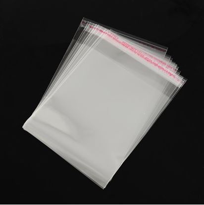 ถุงพลาสติกใส OPP(ถุงแก้ว) ฝากาว ขนาด 10x14 ซม. (ส่วนใช้งาน 10x10.5) หนา 0.035 มม.