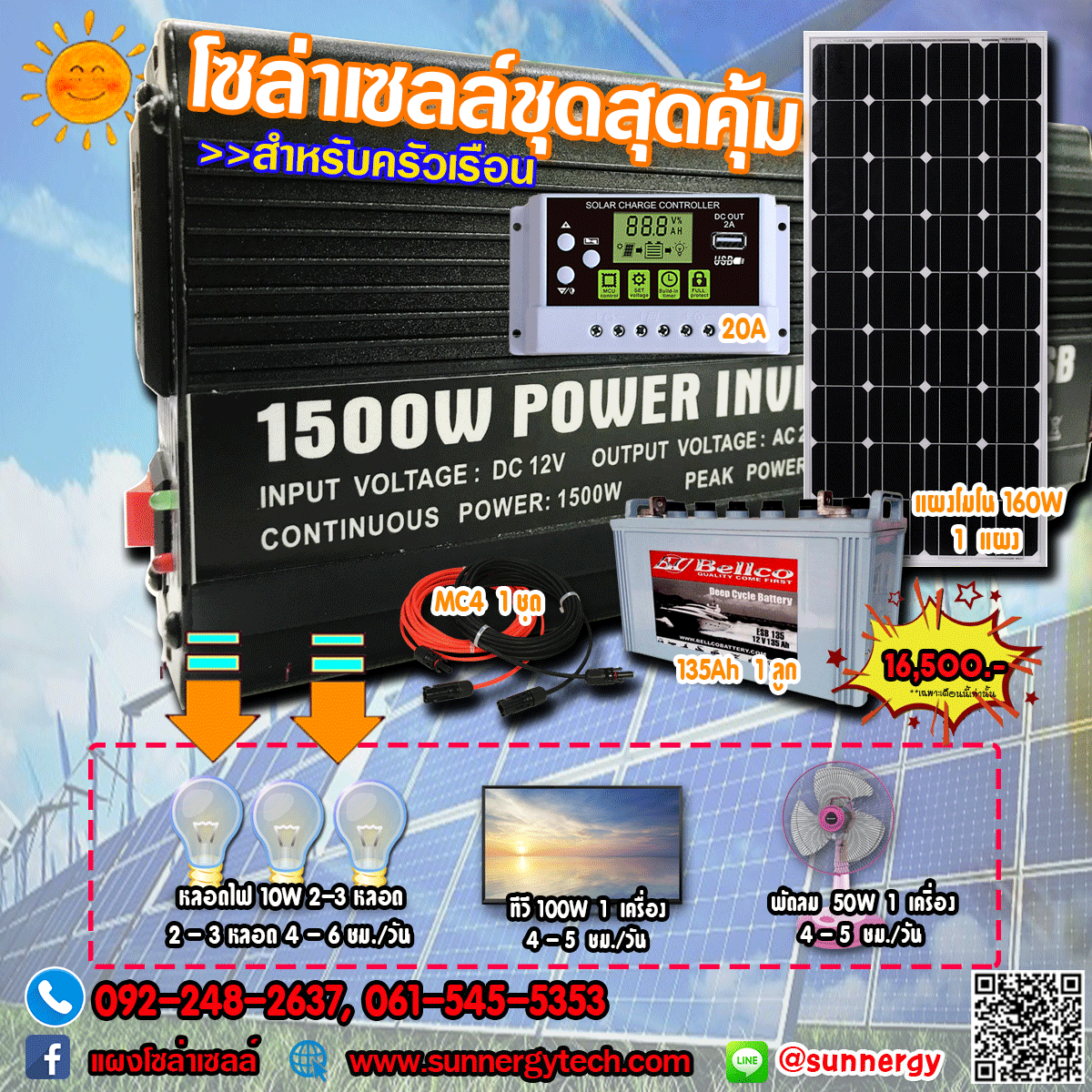 ชุดโซล่าเซลล์สุดคุ้ม สำหรับครัวเรือน