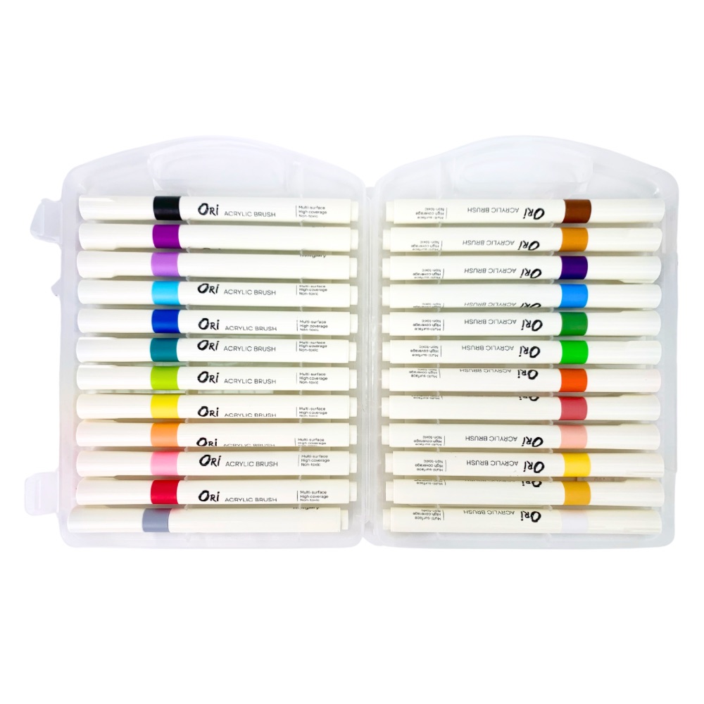 ปากกาอะคริลิค ปากกามาร์คเกอร์ หัวบรัช หัวพู่กัน ORI Acrylic Brush ขนาด 12 / 24 /48 สี / skin tone