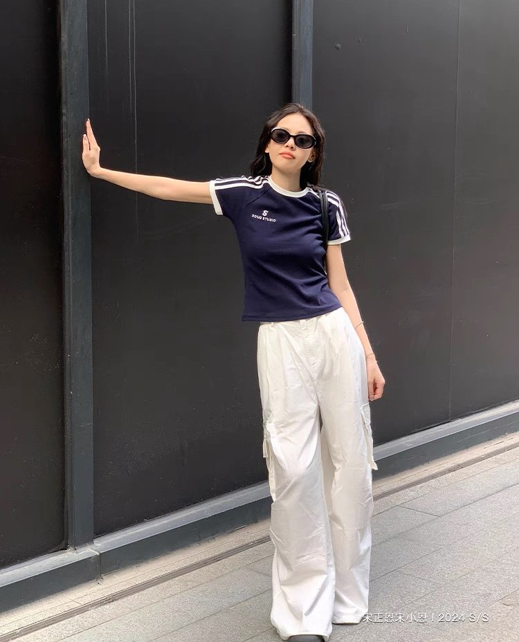 S studio tee เสื้อยืดแขนสั้นกุ้นขอบ