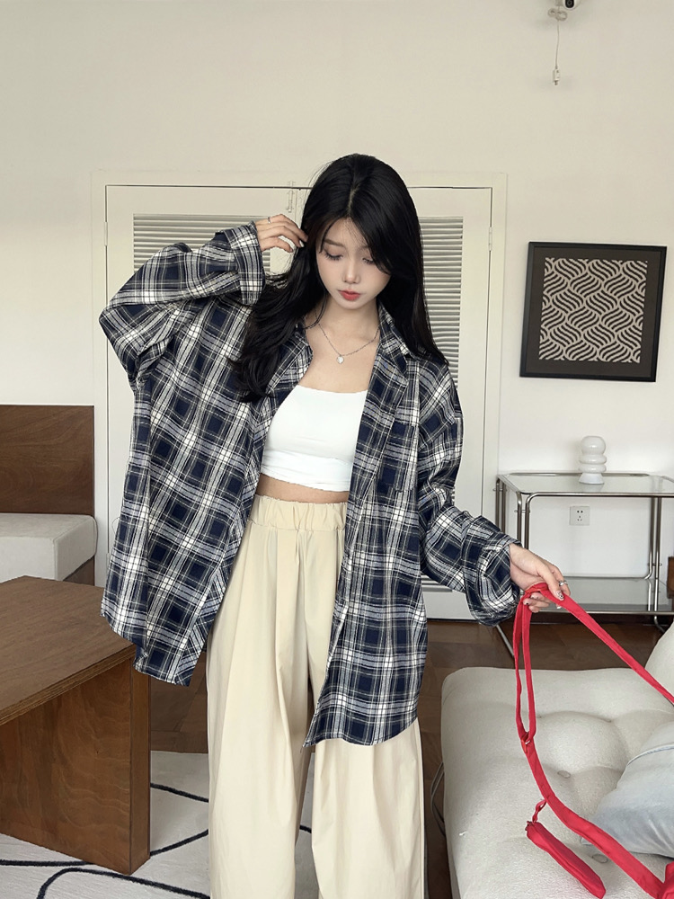 NEW GRID oversize shirt เชิ้ตลายสก็อต