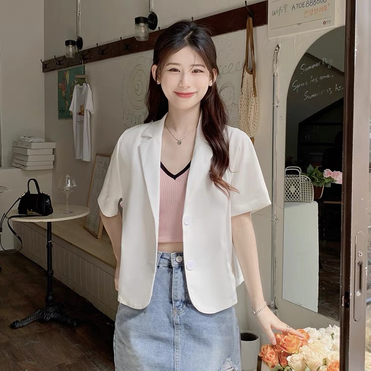Summer mini blazer - เสื้อคลุมเบลเซอร์มินิ แขนสั้น