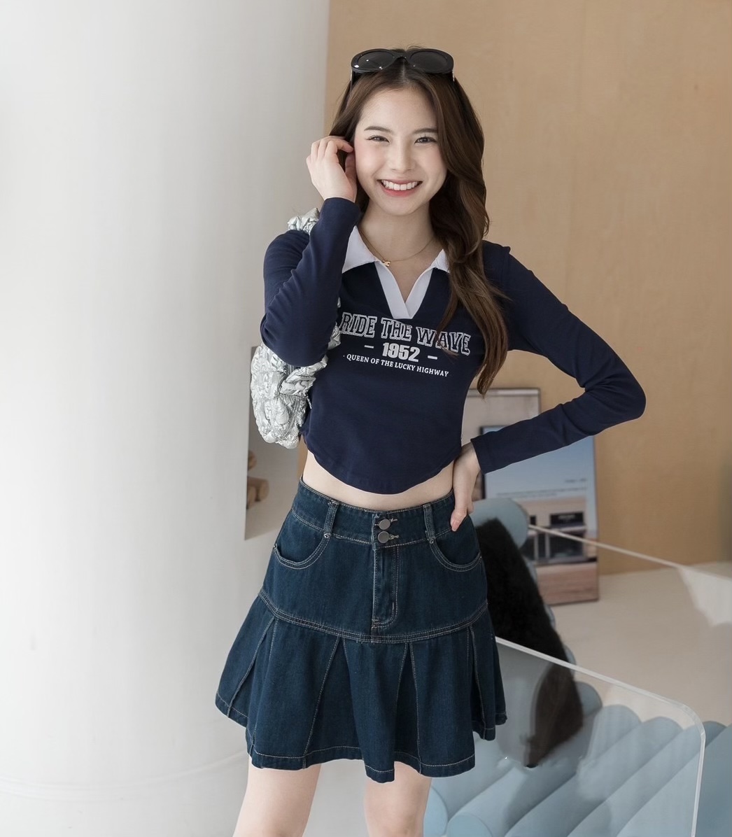 College tee 02 เสื้อยืดแขนยาว Y2K