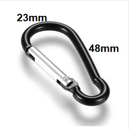 5 ชิ้น ห่วงกุญแจคาราไบเนอร์ วัสดุอลูมิเนียม+เหล็ก ขนาด 48~48.5x22.5~23x6mm มี 2 สี