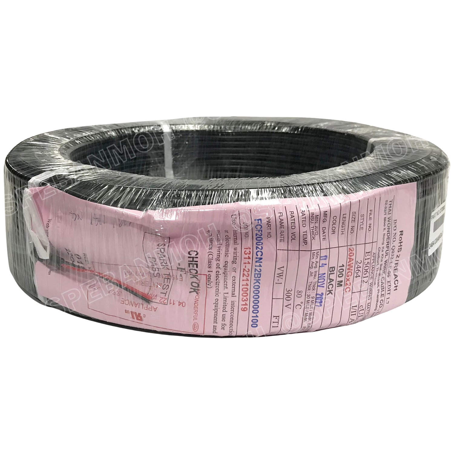 [ 5 เมตร ] TW-2464-20AWG-2C สาย UL2464 2C 20AWG 2 คอร์ ขนาด 20AWG 2C x 20AWG AWM 2464 20AWG VW-1 80°C 300V E150612 THAI WONDERFUL 22AWG -F-(LF) AWM I/II A FT1 80°C 300V สาย DC สายไฟ ดำแดง สายมัลติคอร์ 2คอร์ ขนาด 20AWG 2C AWG 20 UL 2464 AWG22 เบอร์ 20