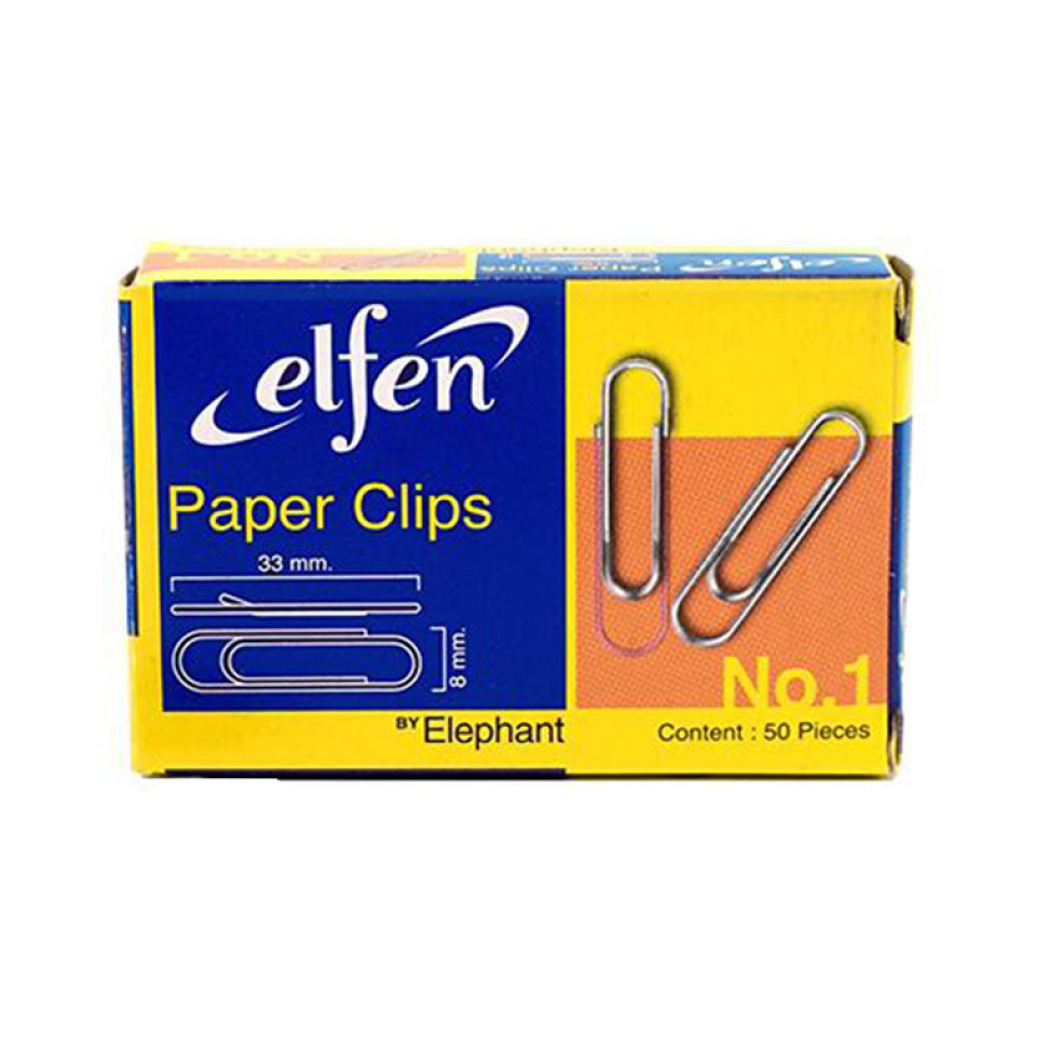 ลวดเสียบกระดาษ ลวดเย็บ Elfen เบอร์ 1 ขนาด 31-33 มม. แบบหัวมน / หัวเหลี่ยม 1 กล่อง 50 ตัว