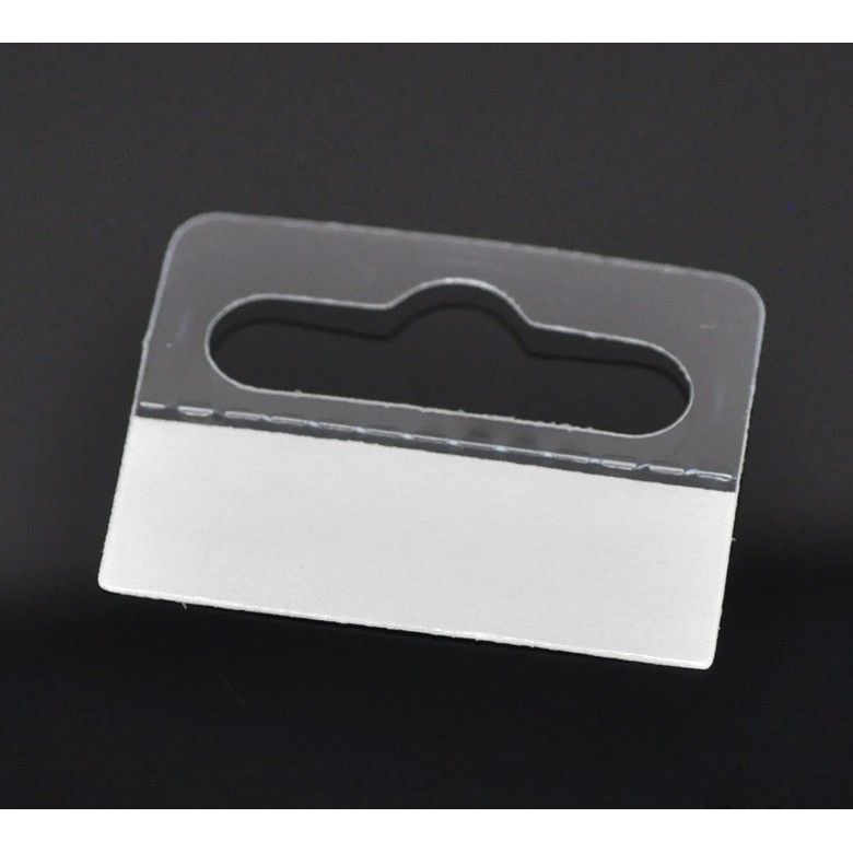 Hang Tabs หูแขวนสินค้า ป้ายแขวนสินค้าพลาสติกมีแถบกาว 4.1cm x 3.2cm 100 ชิ้น